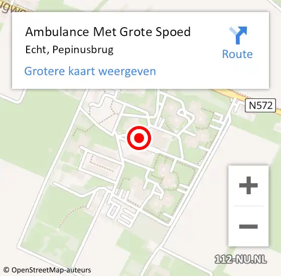 Locatie op kaart van de 112 melding: Ambulance Met Grote Spoed Naar Echt, Pepinusbrug op 21 februari 2024 02:12