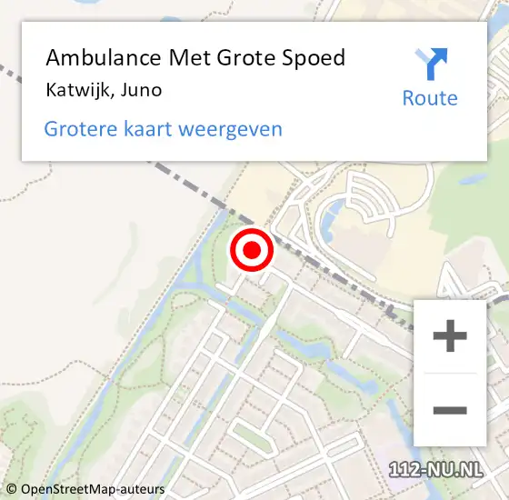 Locatie op kaart van de 112 melding: Ambulance Met Grote Spoed Naar Katwijk, Juno op 21 februari 2024 06:41