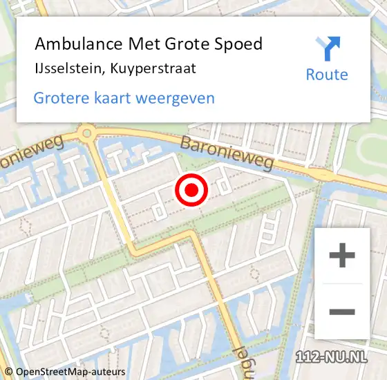 Locatie op kaart van de 112 melding: Ambulance Met Grote Spoed Naar IJsselstein, Kuyperstraat op 26 september 2014 15:54