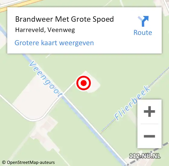 Locatie op kaart van de 112 melding: Brandweer Met Grote Spoed Naar Harreveld, Veenweg op 26 september 2014 15:59