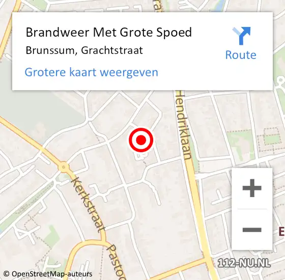 Locatie op kaart van de 112 melding: Brandweer Met Grote Spoed Naar Brunssum, Grachtstraat op 21 februari 2024 09:15