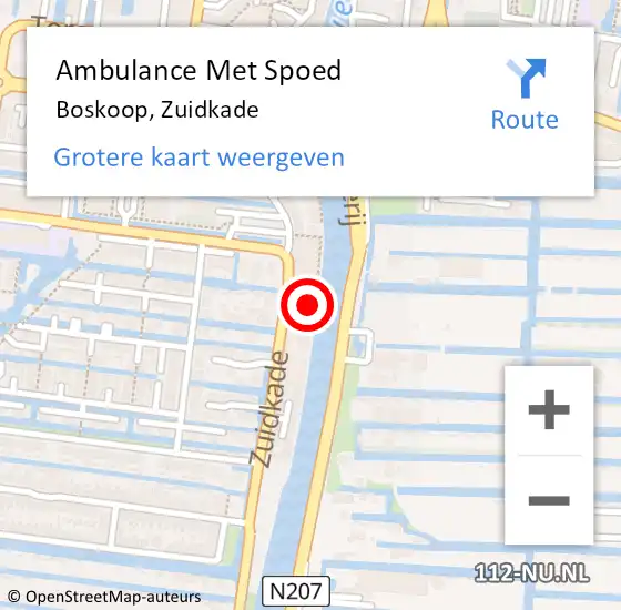 Locatie op kaart van de 112 melding: Ambulance Met Spoed Naar Boskoop, Zuidkade op 21 februari 2024 09:35