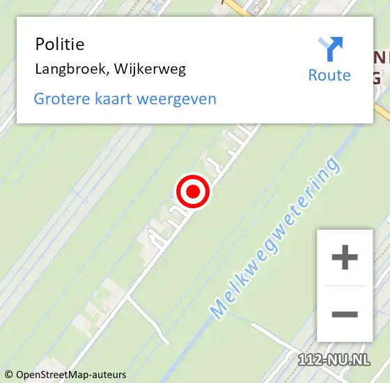 Locatie op kaart van de 112 melding: Politie Langbroek, Wijkerweg op 21 februari 2024 11:53