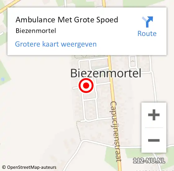 Locatie op kaart van de 112 melding: Ambulance Met Grote Spoed Naar Biezenmortel op 21 februari 2024 12:13