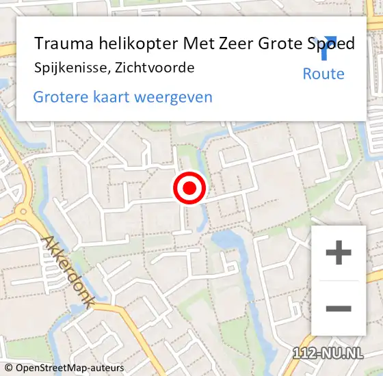 Locatie op kaart van de 112 melding: Trauma helikopter Met Zeer Grote Spoed Naar Spijkenisse, Zichtvoorde op 21 februari 2024 12:39