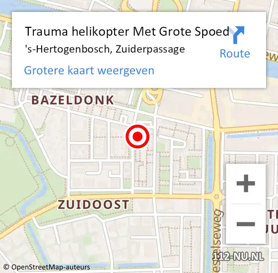 Locatie op kaart van de 112 melding: Trauma helikopter Met Grote Spoed Naar 's-Hertogenbosch, Zuiderpassage op 21 februari 2024 12:45