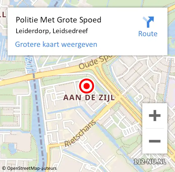 Locatie op kaart van de 112 melding: Politie Met Grote Spoed Naar Leiderdorp, Leidsedreef op 21 februari 2024 14:55