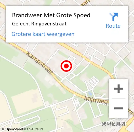 Locatie op kaart van de 112 melding: Brandweer Met Grote Spoed Naar Geleen, Ringovenstraat op 21 februari 2024 15:20