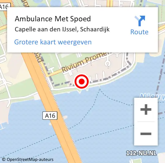 Locatie op kaart van de 112 melding: Ambulance Met Spoed Naar Capelle aan den IJssel, Schaardijk op 21 februari 2024 15:25