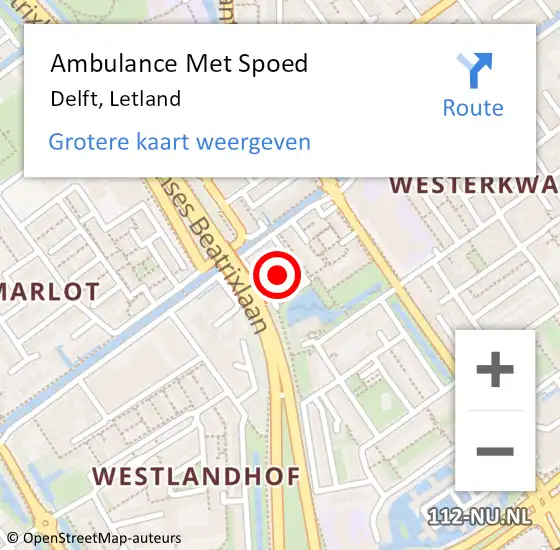 Locatie op kaart van de 112 melding: Ambulance Met Spoed Naar Delft, Letland op 21 februari 2024 15:35