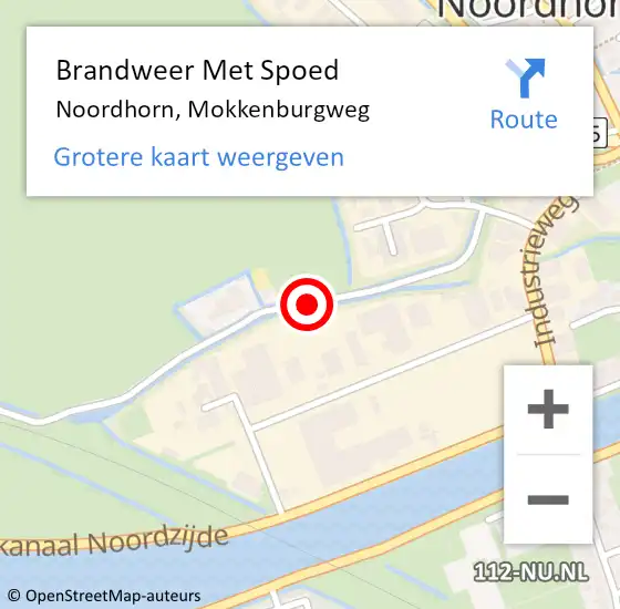 Locatie op kaart van de 112 melding: Brandweer Met Spoed Naar Noordhorn, Mokkenburgweg op 26 september 2014 16:43