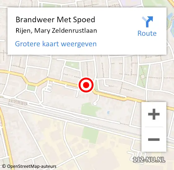 Locatie op kaart van de 112 melding: Brandweer Met Spoed Naar Rijen, Mary Zeldenrustlaan op 21 februari 2024 18:00