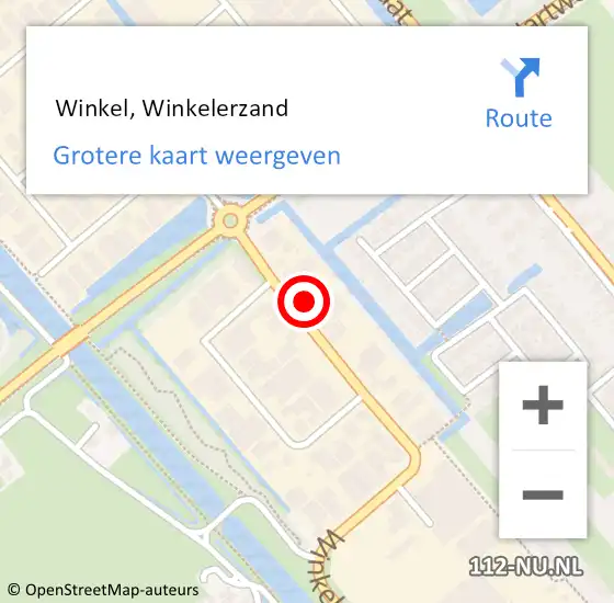 Locatie op kaart van de 112 melding:  Winkel, Winkelerzand op 21 februari 2024 18:39