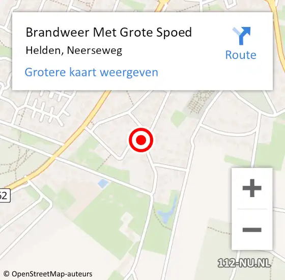 Locatie op kaart van de 112 melding: Brandweer Met Grote Spoed Naar Helden, Neerseweg op 21 februari 2024 19:36