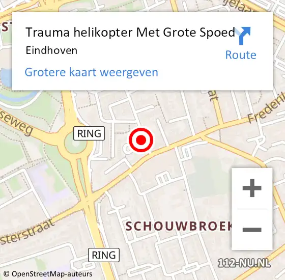 Locatie op kaart van de 112 melding: Trauma helikopter Met Grote Spoed Naar Eindhoven op 21 februari 2024 20:10