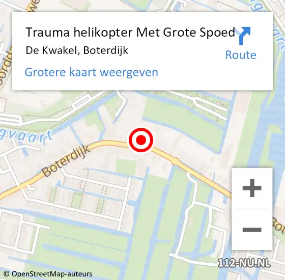 Locatie op kaart van de 112 melding: Trauma helikopter Met Grote Spoed Naar De Kwakel, Boterdijk op 21 februari 2024 20:17