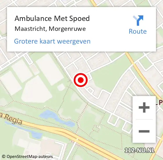 Locatie op kaart van de 112 melding: Ambulance Met Spoed Naar Maastricht, Morgenruwe op 26 september 2014 17:14