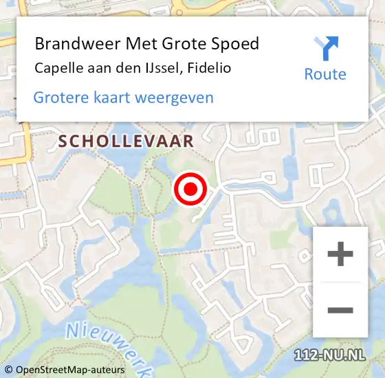 Locatie op kaart van de 112 melding: Brandweer Met Grote Spoed Naar Capelle aan den IJssel, Fidelio op 21 februari 2024 23:20