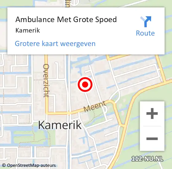 Locatie op kaart van de 112 melding: Ambulance Met Grote Spoed Naar Kamerik op 21 februari 2024 23:53