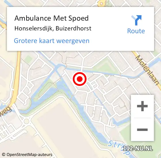 Locatie op kaart van de 112 melding: Ambulance Met Spoed Naar Honselersdijk, Buizerdhorst op 22 februari 2024 03:20