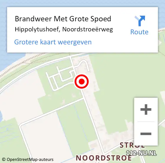 Locatie op kaart van de 112 melding: Brandweer Met Grote Spoed Naar Hippolytushoef, Noordstroeërweg op 22 februari 2024 03:22