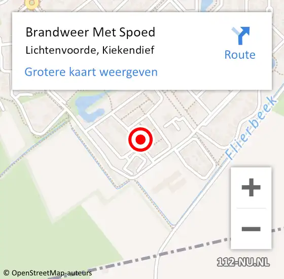 Locatie op kaart van de 112 melding: Brandweer Met Spoed Naar Lichtenvoorde, Kiekendief op 22 februari 2024 03:55