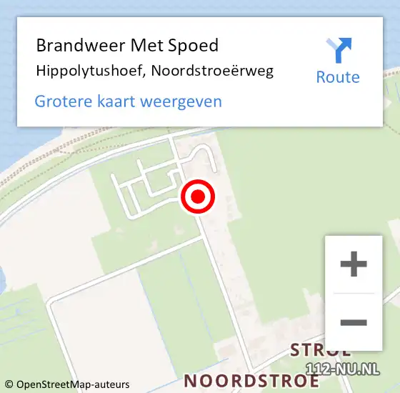 Locatie op kaart van de 112 melding: Brandweer Met Spoed Naar Hippolytushoef, Noordstroeërweg op 22 februari 2024 04:38