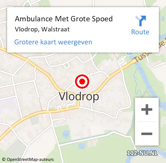 Locatie op kaart van de 112 melding: Ambulance Met Grote Spoed Naar Vlodrop, Walstraat op 26 september 2014 17:31