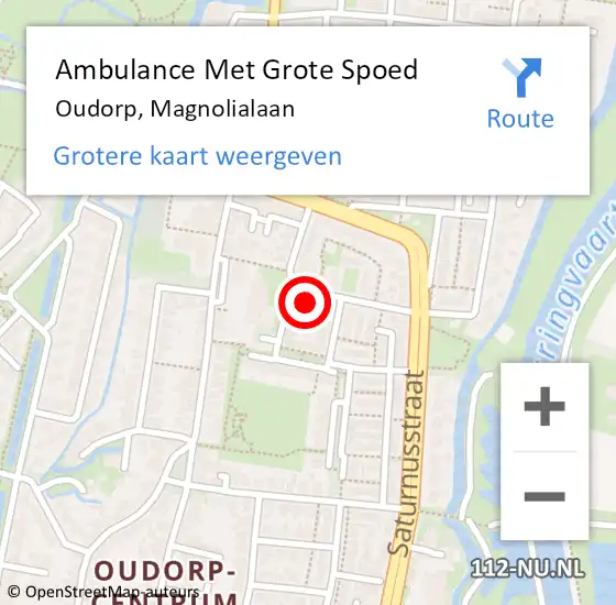 Locatie op kaart van de 112 melding: Ambulance Met Grote Spoed Naar Oudorp, Magnolialaan op 26 september 2014 17:36