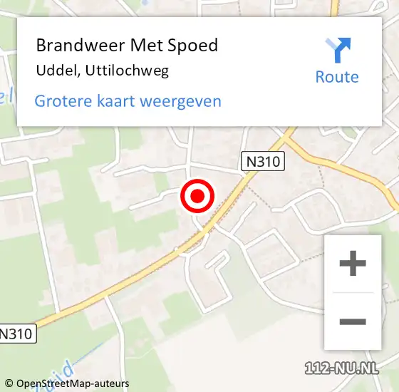 Locatie op kaart van de 112 melding: Brandweer Met Spoed Naar Uddel, Uttilochweg op 26 september 2014 17:37