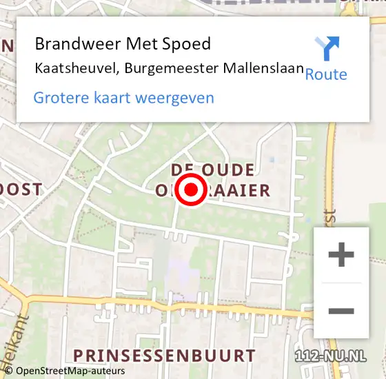 Locatie op kaart van de 112 melding: Brandweer Met Spoed Naar Kaatsheuvel, Burgemeester Mallenslaan op 22 februari 2024 08:18