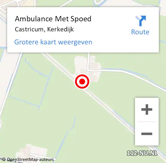 Locatie op kaart van de 112 melding: Ambulance Met Spoed Naar Castricum, Kerkedijk op 22 februari 2024 08:19