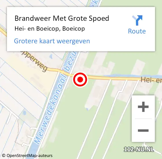 Locatie op kaart van de 112 melding: Brandweer Met Grote Spoed Naar Hei- en Boeicop, Boeicop op 26 september 2014 17:42