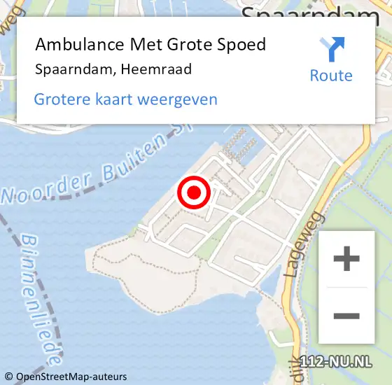 Locatie op kaart van de 112 melding: Ambulance Met Grote Spoed Naar Spaarndam, Heemraad op 22 februari 2024 08:32