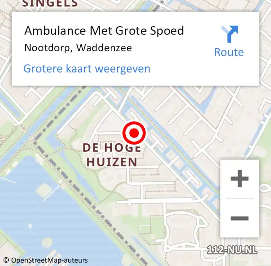 Locatie op kaart van de 112 melding: Ambulance Met Grote Spoed Naar Nootdorp, Waddenzee op 22 februari 2024 08:37