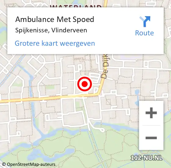 Locatie op kaart van de 112 melding: Ambulance Met Spoed Naar Spijkenisse, Vlinderveen op 22 februari 2024 09:44