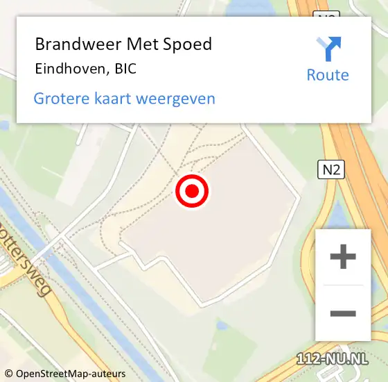 Locatie op kaart van de 112 melding: Brandweer Met Spoed Naar Eindhoven, BIC op 22 februari 2024 10:18