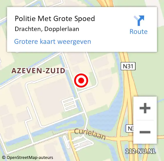 Locatie op kaart van de 112 melding: Politie Met Grote Spoed Naar Drachten, Dopplerlaan op 22 februari 2024 11:50