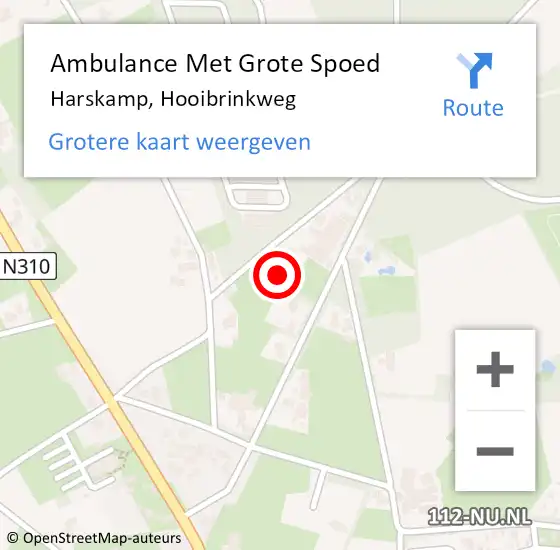 Locatie op kaart van de 112 melding: Ambulance Met Grote Spoed Naar Harskamp, Hooibrinkweg op 26 september 2014 18:11