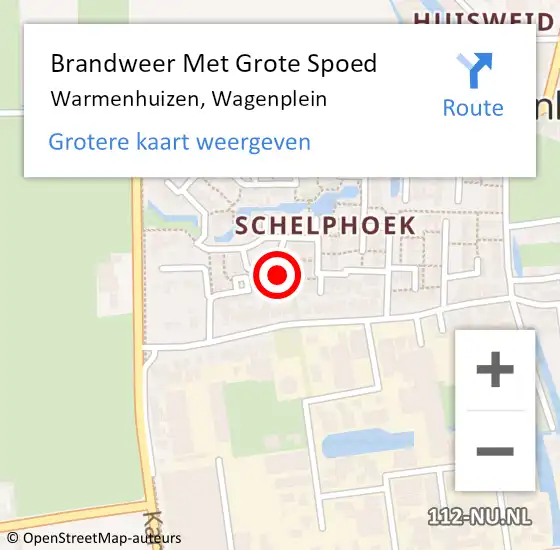 Locatie op kaart van de 112 melding: Brandweer Met Grote Spoed Naar Warmenhuizen, Wagenplein op 22 februari 2024 12:55