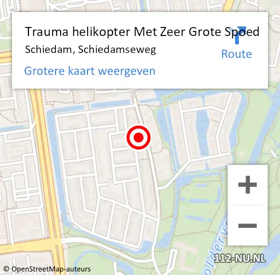 Locatie op kaart van de 112 melding: Trauma helikopter Met Zeer Grote Spoed Naar Schiedam, Schiedamseweg op 22 februari 2024 13:24