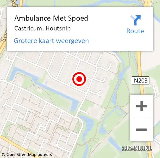 Locatie op kaart van de 112 melding: Ambulance Met Spoed Naar Castricum, Houtsnip op 22 februari 2024 13:51