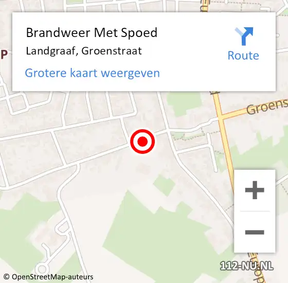 Locatie op kaart van de 112 melding: Brandweer Met Spoed Naar Landgraaf, Groenstraat op 22 februari 2024 14:50