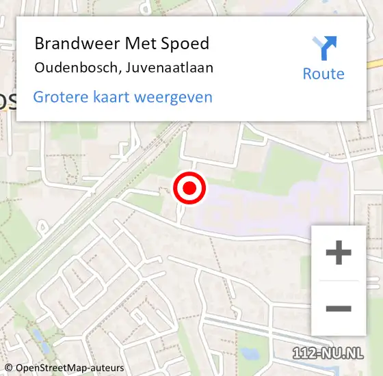 Locatie op kaart van de 112 melding: Brandweer Met Spoed Naar Oudenbosch, Juvenaatlaan op 22 februari 2024 15:43