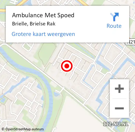 Locatie op kaart van de 112 melding: Ambulance Met Spoed Naar Brielle, Brielse Rak op 22 februari 2024 15:51