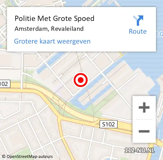 Locatie op kaart van de 112 melding: Politie Met Grote Spoed Naar Amsterdam, Revaleiland op 22 februari 2024 15:58