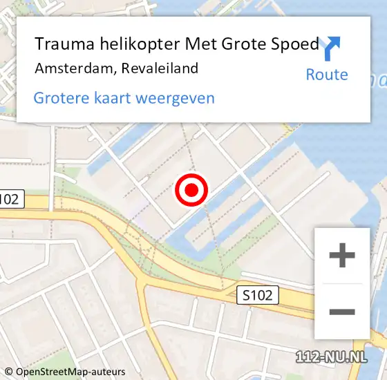 Locatie op kaart van de 112 melding: Trauma helikopter Met Grote Spoed Naar Amsterdam, Revaleiland op 22 februari 2024 15:59