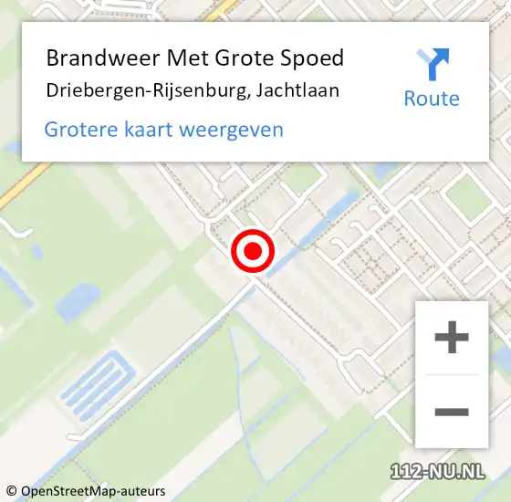 Locatie op kaart van de 112 melding: Brandweer Met Grote Spoed Naar Driebergen-Rijsenburg, Jachtlaan op 22 februari 2024 16:13