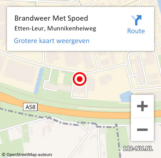 Locatie op kaart van de 112 melding: Brandweer Met Spoed Naar Etten-Leur, Munnikenheiweg op 22 februari 2024 16:43