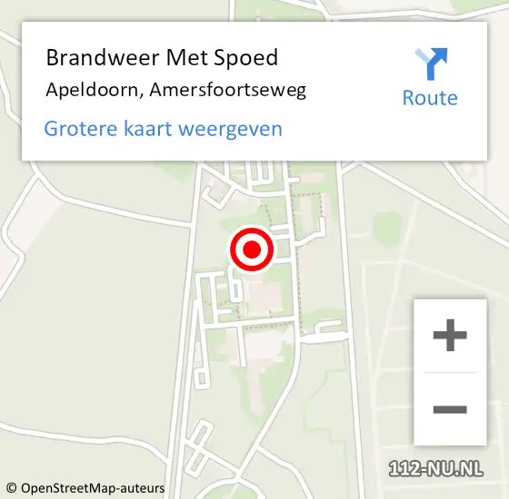 Locatie op kaart van de 112 melding: Brandweer Met Spoed Naar Apeldoorn, Amersfoortseweg op 22 februari 2024 17:40